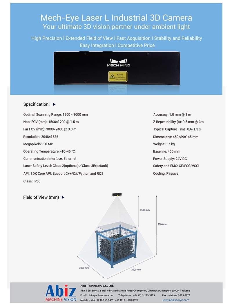 Mech-Eye Laser L Industrial 3D Camera